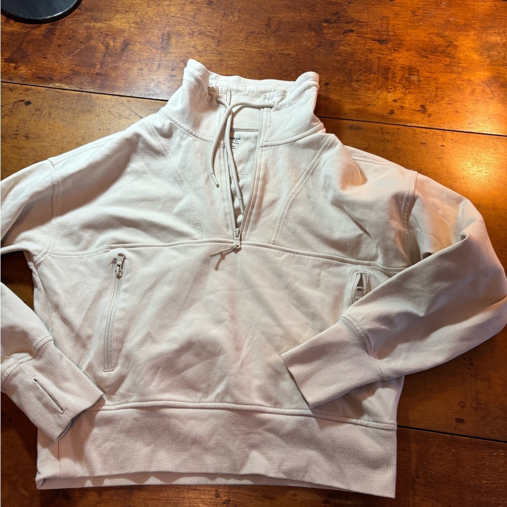 Old Navy Cream Quarter-Zip Sweatshirt